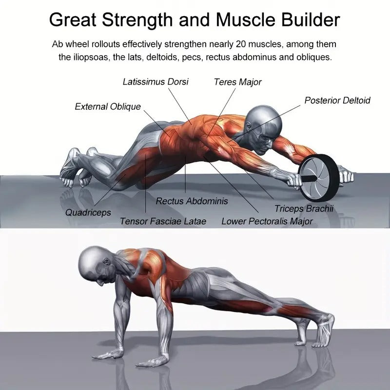 Abdominal Wheel Core Strength Training Fitness Equipment Fitness, Health and Wellbeing > Gym Equipment - Tophatter Daily Deals