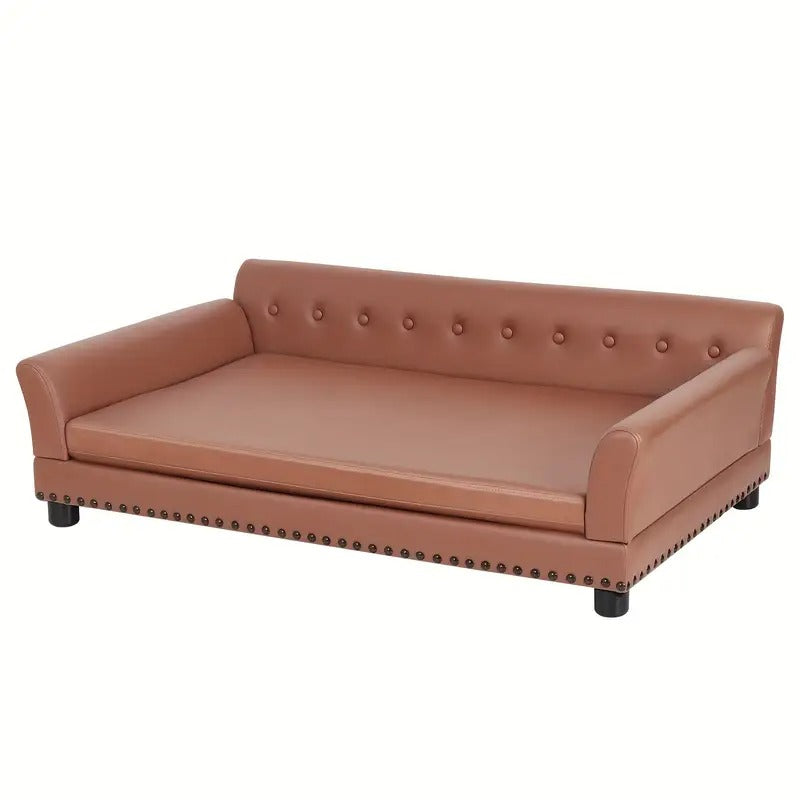 Leather Large Dog Sofa Lounge with Cushion Pet Beds - Tophatter Daily Deals