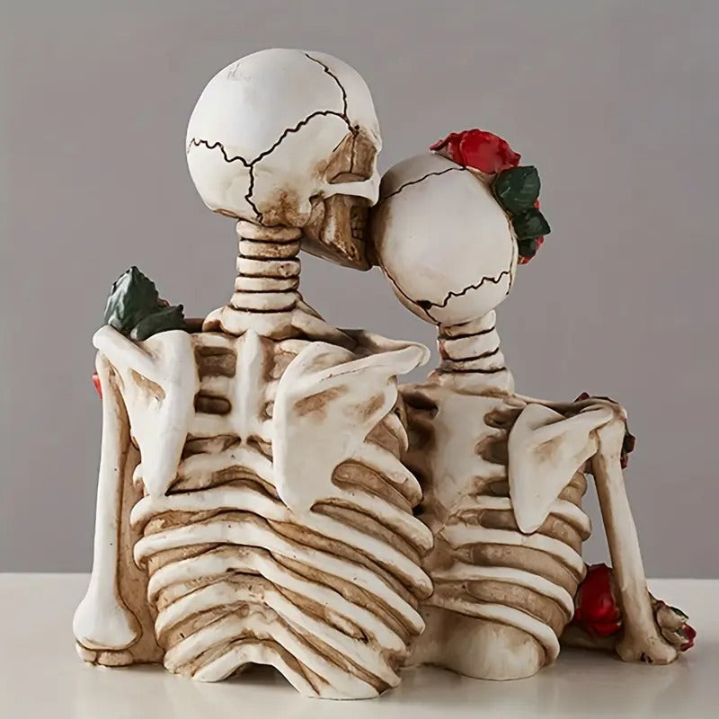 Rose Skull Figurine Holding Hands Halloween Decor Halloween - Tophatter Daily Deals