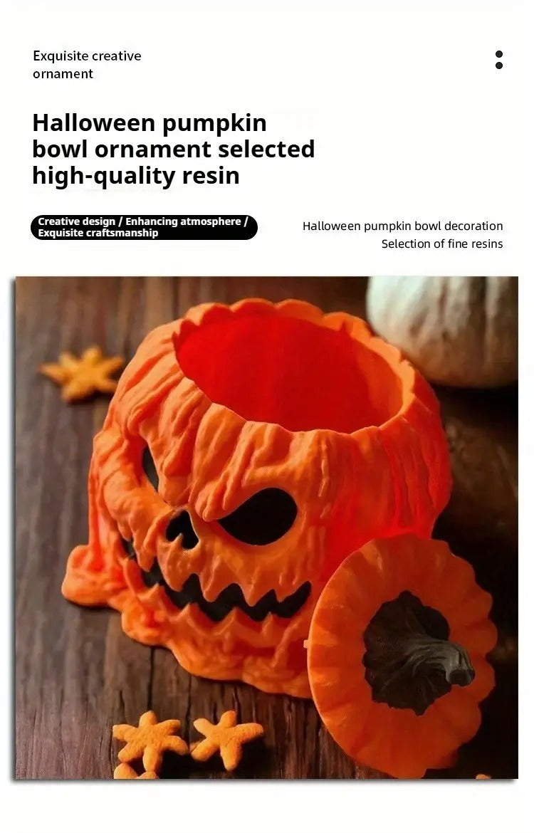 Halloween Pumpkin Candy Bowl Resin Decor Halloween - Tophatter Daily Deals