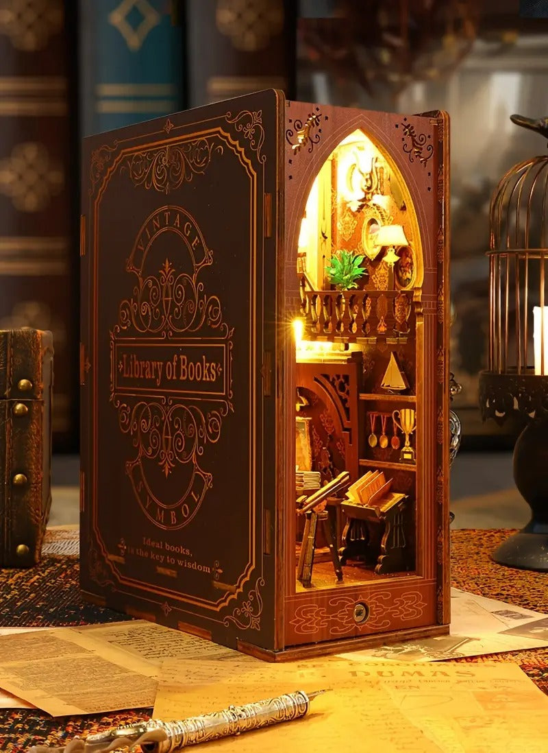 3D Miniature Bookshelf DIY Wooden Bookend Scene Home & Garden > Decor - Tophatter Daily Deals