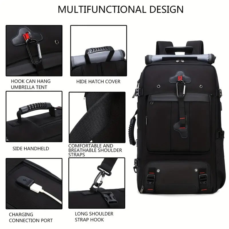 50L Hiking Backpack with Shoe Compartment Backpacks - Tophatter Daily Deals