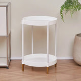 Small Round Metal Nightstand Table End & Side Tables - Tophatter Daily Deals