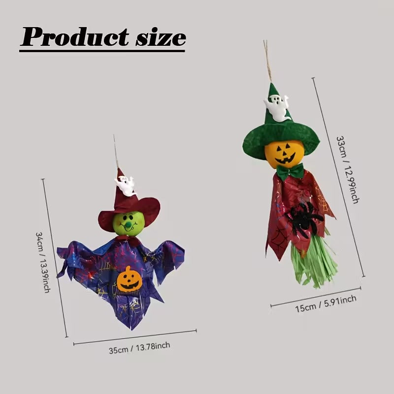 Halloween Hanging Ghosts Pumpkin & Straw Decorations Set Halloween - Tophatter Daily Deals