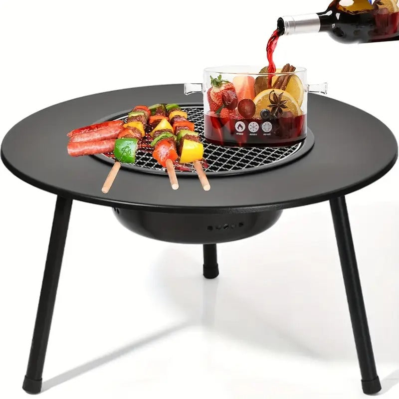 Charcoal Grill Outdoor Iron Camping Stove Outdoor Grills - Tophatter Daily Deals