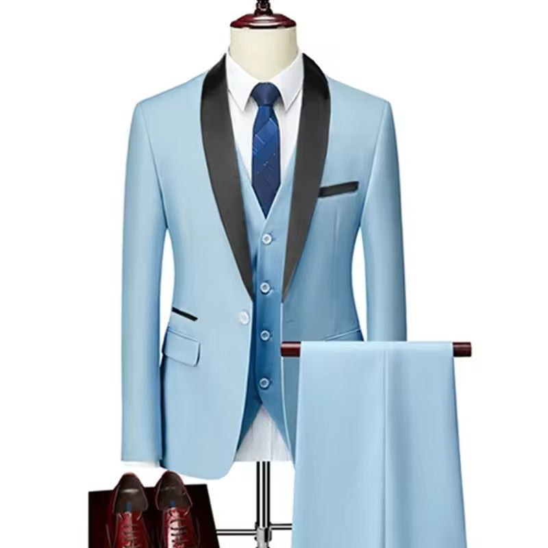 Mens Skinny 3-Piece Tuxedo Set Formal Suit (Sky) Apparel & Accessories > Clothing > Suits > Tuxedos - Tophatter Daily Deals