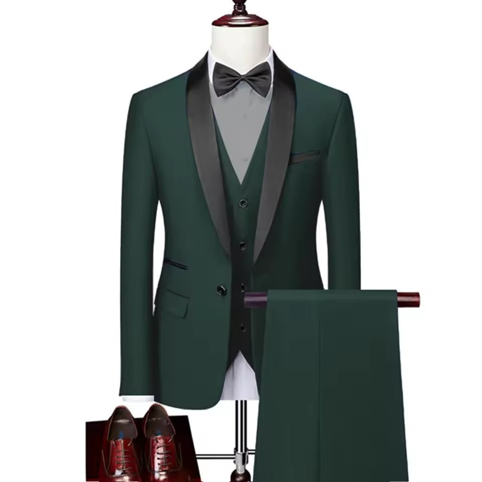 Mens Skinny 3-Piece Tuxedo Set Formal Suit (Green) Apparel & Accessories > Clothing > Suits > Tuxedos - Tophatter Daily Deals