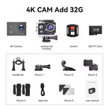 4K Sports Action Camera with WiFi Mini Cam Black Electronics > Business & Home Security > Security Cameras & Accessories - Tophatter Daily Deals