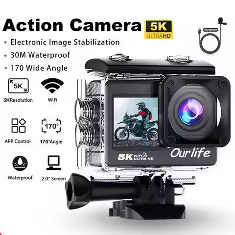 4K Sports Action Camera with WiFi Mini Cam Black Electronics > Business & Home Security > Security Cameras & Accessories - Tophatter Daily Deals
