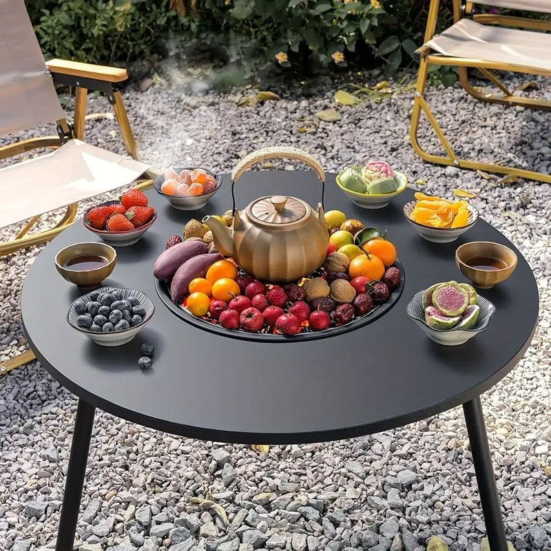 Charcoal Grill Outdoor Iron Camping Stove Outdoor Grills - Tophatter Daily Deals