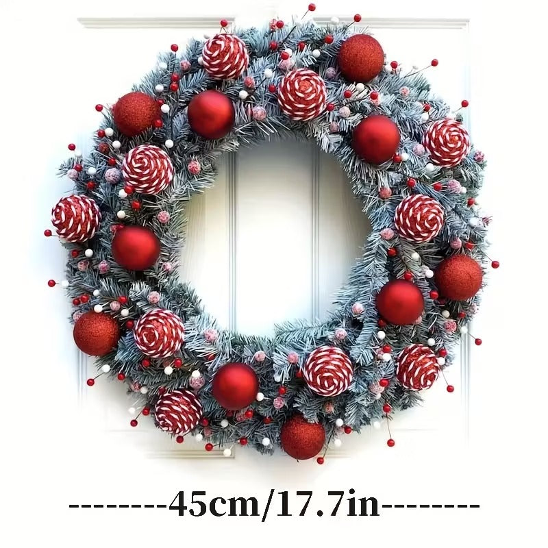 Christmas Winter Candy Cane Wreath Christmas - Tophatter Daily Deals
