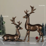 Bronze Elk Figurine Pair Christmas Decoration Christmas - Tophatter Daily Deals
