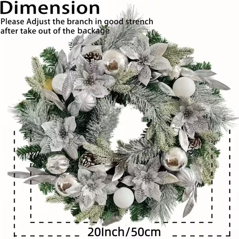 Christmas Wreath with Ornaments and Pinecones - Tophatter Daily Deals