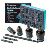 Impact Socket Adapter with Hex Drive Set (20pcs) trade > tool accessories - Tophatter Daily Deals
