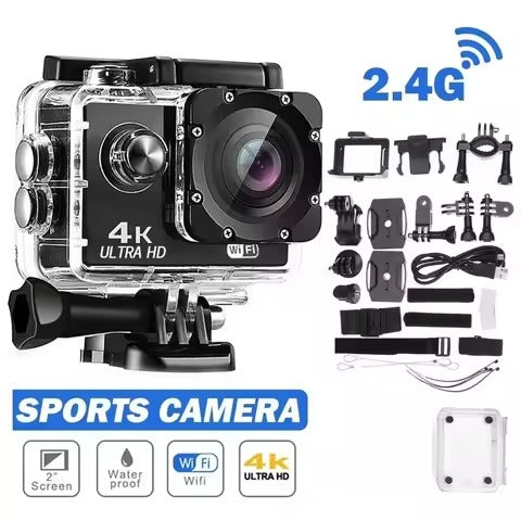 4K Sports Action Camera with WiFi Mini Cam Black Electronics > Business & Home Security > Security Cameras & Accessories - Tophatter Daily Deals