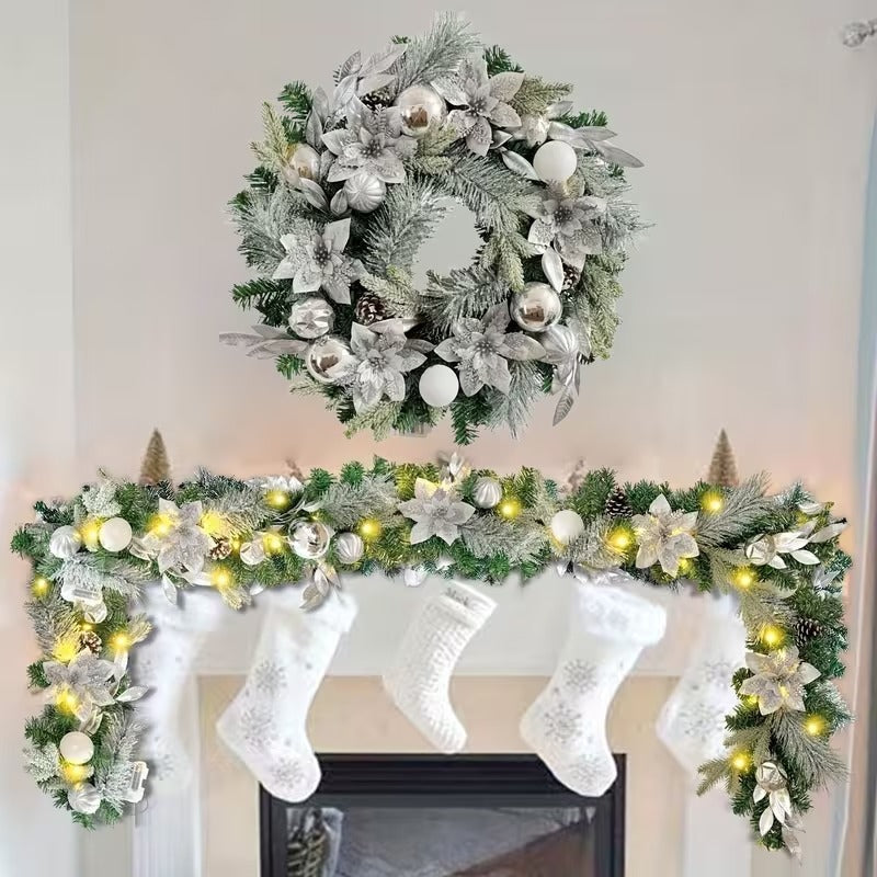 Christmas Wreath with Ornaments and Pinecones - Tophatter Daily Deals