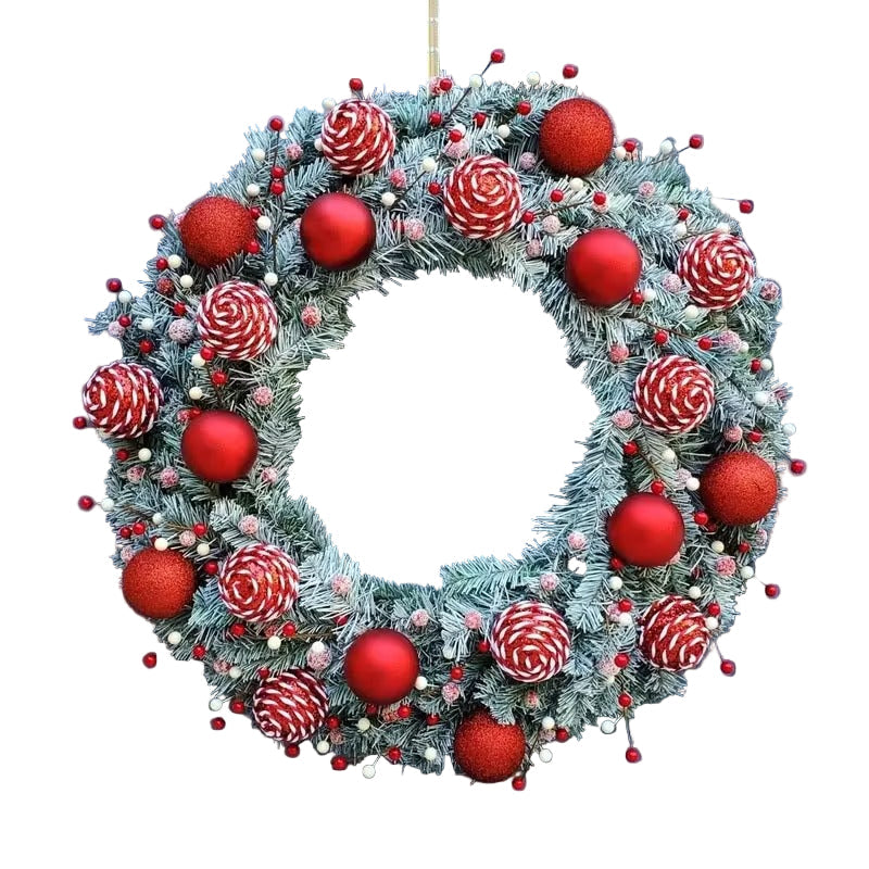 Christmas Winter Candy Cane Wreath Christmas - Tophatter Daily Deals