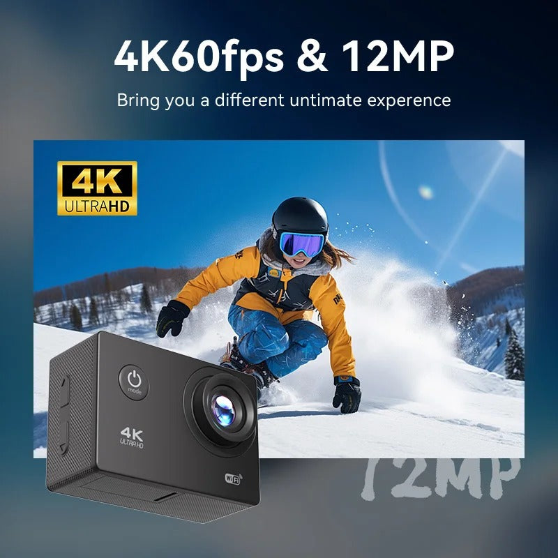 4K Sports Action Camera with WiFi Mini Cam Black Electronics > Business & Home Security > Security Cameras & Accessories - Tophatter Daily Deals