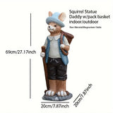 Squirrel Outdoor Garden Statue with Basket Figurines, Sculptures & Statues - Tophatter Daily Deals