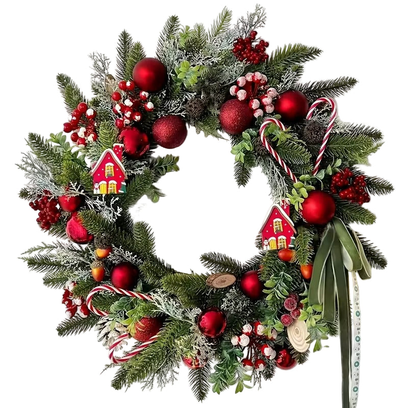Christmas Wreath Candy Cane Wall Hanging Christmas - Tophatter Daily Deals