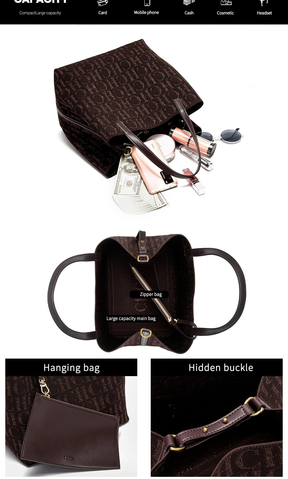 Ladies Canvas Shoulder Tote Bag Crossbody Apparel & Accessories > Handbags, Wallet's & Cases > Handbags > Shoulder Bags - Tophatter Daily Deals