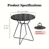 Iron Round Side Table Indoor Outdoor Use End & Side Tables - Tophatter Daily Deals