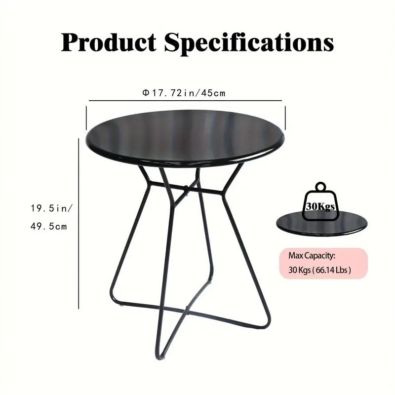 Iron Round Side Table Indoor Outdoor Use End & Side Tables - Tophatter Daily Deals