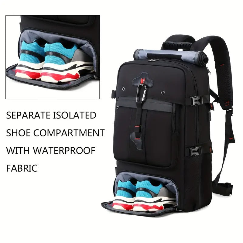 50L Hiking Backpack with Shoe Compartment Backpacks - Tophatter Daily Deals