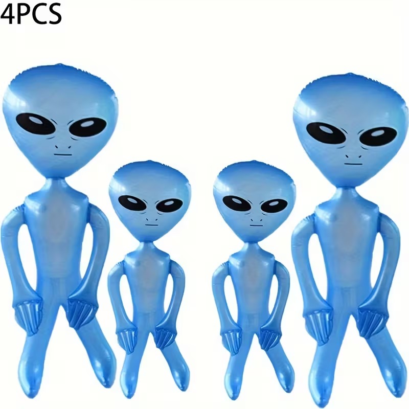Inflatable Alien Party Figures (Set of 4) Halloween - Tophatter Daily Deals