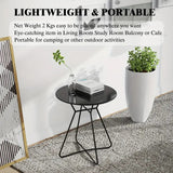Iron Round Side Table Indoor Outdoor Use End & Side Tables - Tophatter Daily Deals