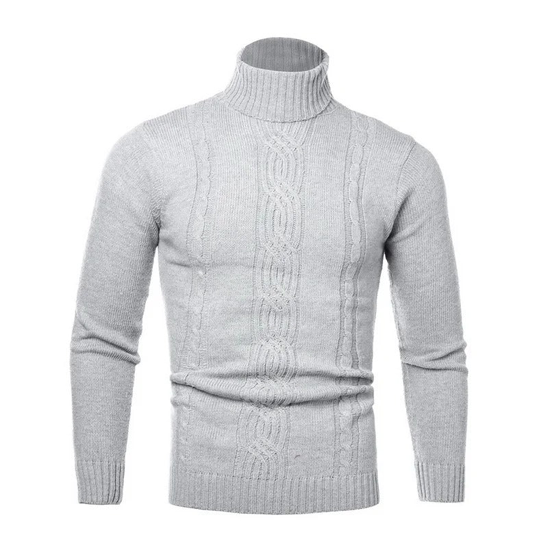 Men's Turtleneck Warm Pullover Knitted Sweater (Light Grey) Apparel & Accessories > Clothing > Clothing Tops > Sweaters - Tophatter Daily Deals