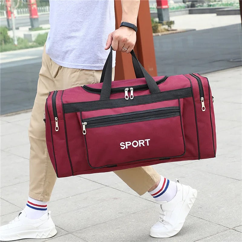 Travel Duffel Nylon Bag for Men and Women (Red) Luggage & Bags > Duffel Bags > Gym Duffel Bags - Tophatter Daily Deals