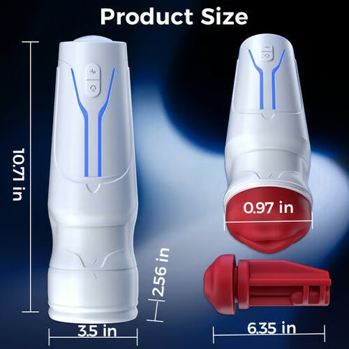 Soren - City Lights Red Sucking Mouth Vibrating Male Stroker Masturbation Cup - Tophatter Daily Deals