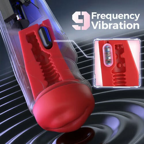 Soren - City Lights Red Sucking Mouth Vibrating Male Stroker Masturbation Cup - Tophatter Daily Deals