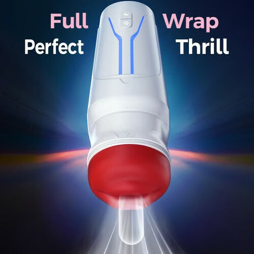 Soren - City Lights Red Sucking Mouth Vibrating Male Stroker Masturbation Cup - Tophatter Daily Deals