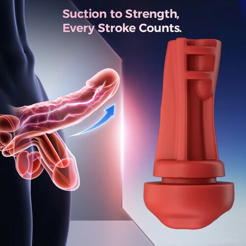 Soren - City Lights Red Sucking Mouth Vibrating Male Stroker Masturbation Cup - Tophatter Daily Deals