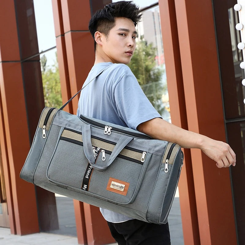 Travel Duffel Nylon Bag for Men and Women (Dark Grey) Luggage & Bags > Duffel Bags > Gym Duffel Bags - Tophatter Daily Deals