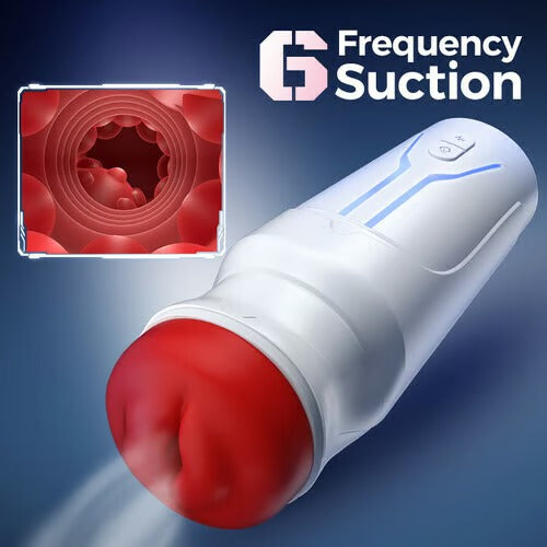 Soren - City Lights Red Sucking Mouth Vibrating Male Stroker Masturbation Cup - Tophatter Daily Deals