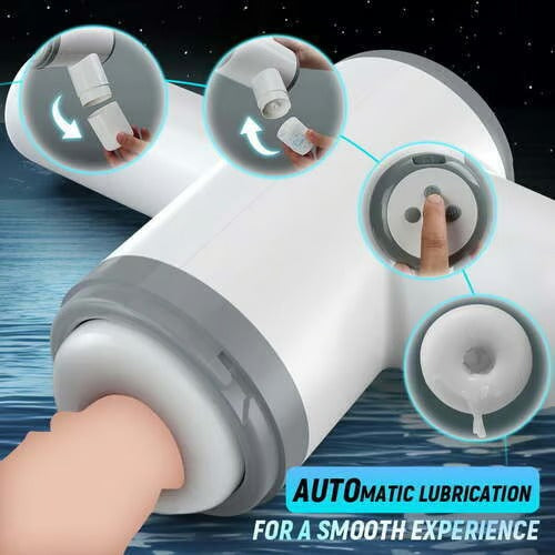 Acmejoy - Automatic Lubrication 8 Thrusting & Sucking Handheld Male Stroker Masturbation Cup - Tophatter Daily Deals