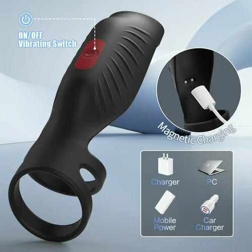 SemenSentry - Vibrating 2 IN 1 Cock Ring Penis Rings - Tophatter Daily Deals