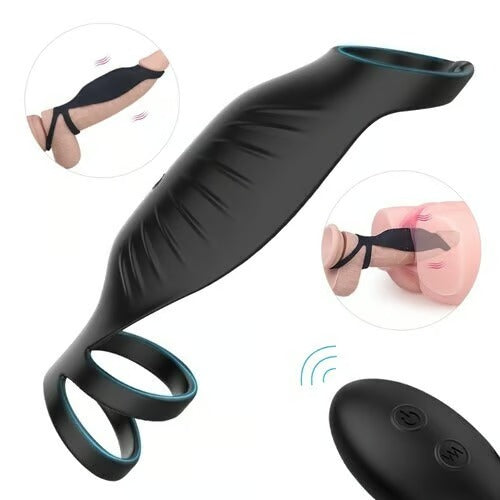 SemenSentry - Vibrating 2 IN 1 Cock Ring Penis Rings - Tophatter Daily Deals