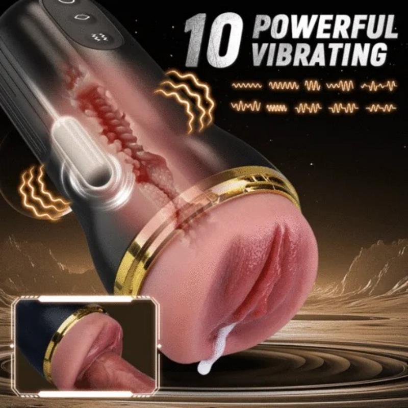 The Captain - 10 Vibrating Sucking Deep Throat Male Stroker Masturbation Cup - Tophatter Daily Deals
