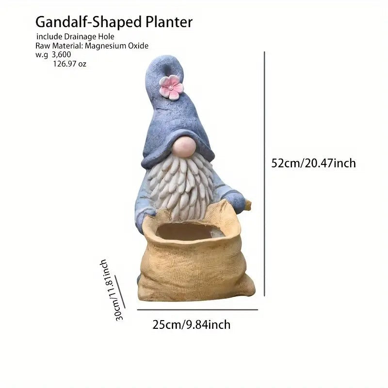 Gnome Garden Statue Planter with Drainage Hole Lawn Ornaments & Garden Sculptures - Tophatter Daily Deals