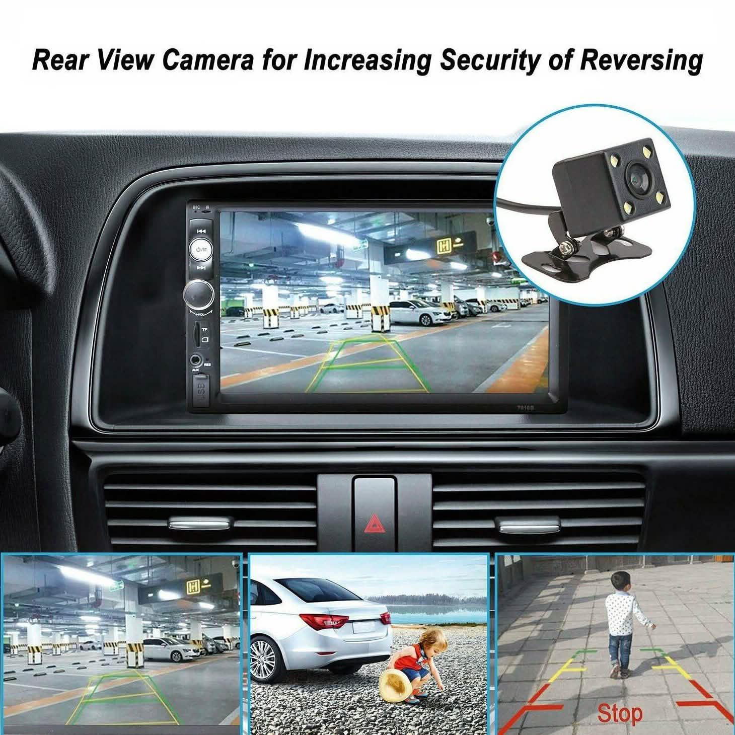 iMountek 7 Inches Universal Wireless Car MP5 Player with Rear View Camera Automotive - Tophatter Daily Deals