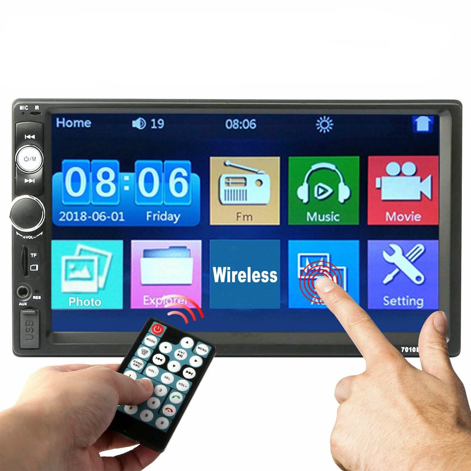 iMountek 7 Inches Universal Wireless Car MP5 Player with Rear View Camera Automotive - Tophatter Daily Deals