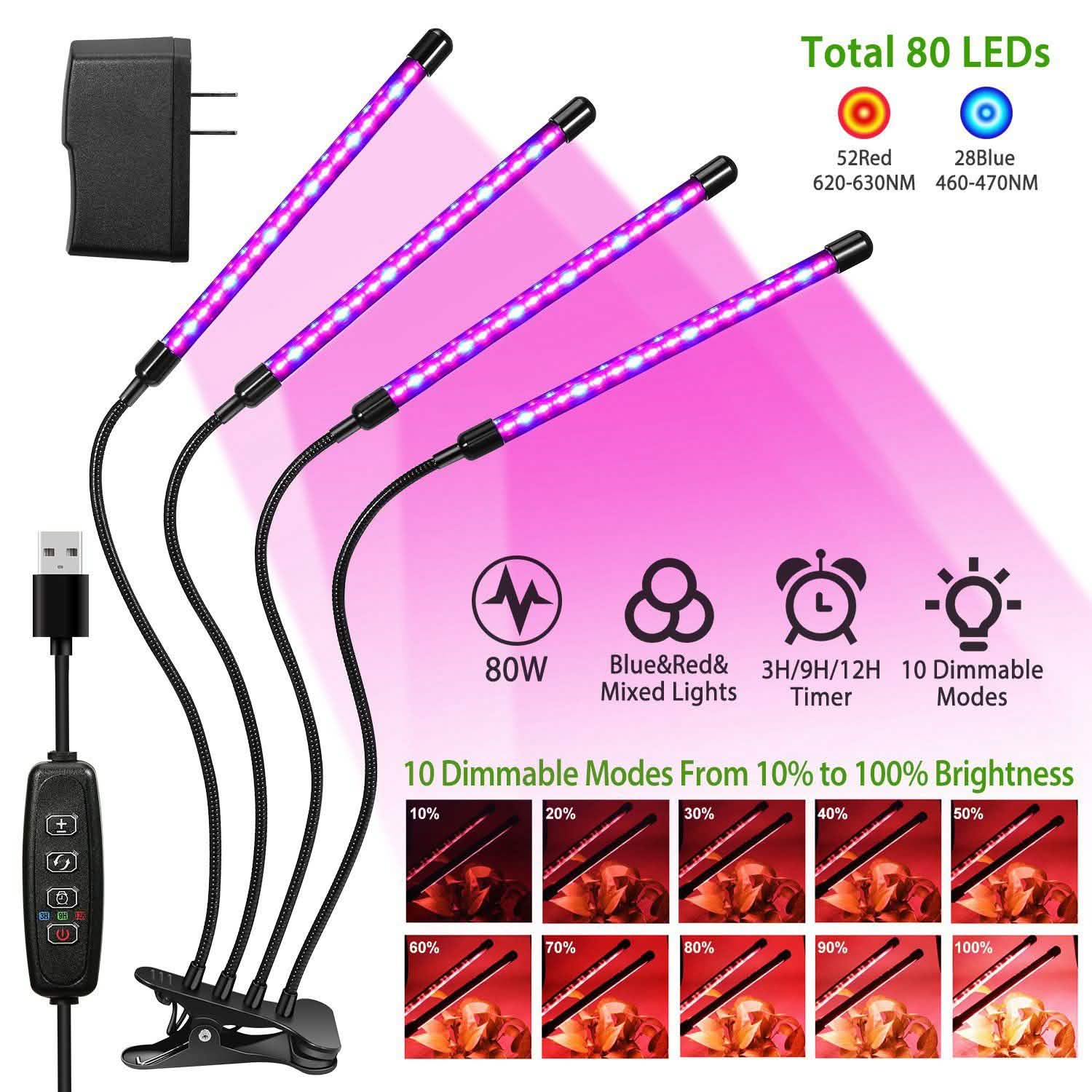 iMounTEK 80W 80 LEDs Plant Lights Garden & Patio - Tophatter Daily Deals