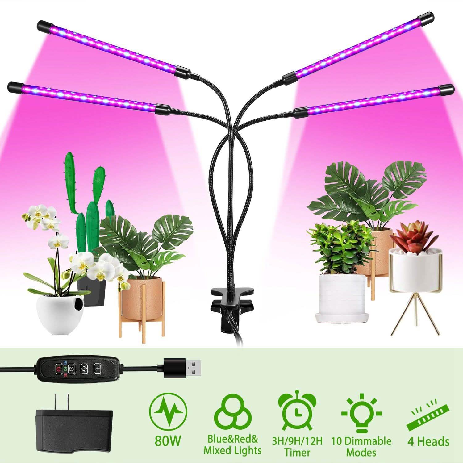 iMounTEK 80W 80 LEDs Plant Lights Garden & Patio - Tophatter Daily Deals