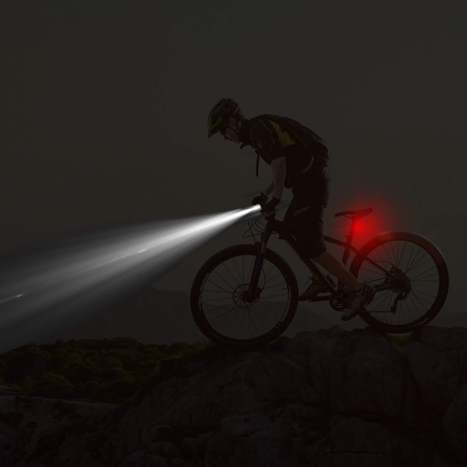 iMounTEK Bike Front Flashlight IPX4 Water-Resistant with Tail Warning/Safety LED Lamp Outdoor Recreation - Tophatter Daily Deals