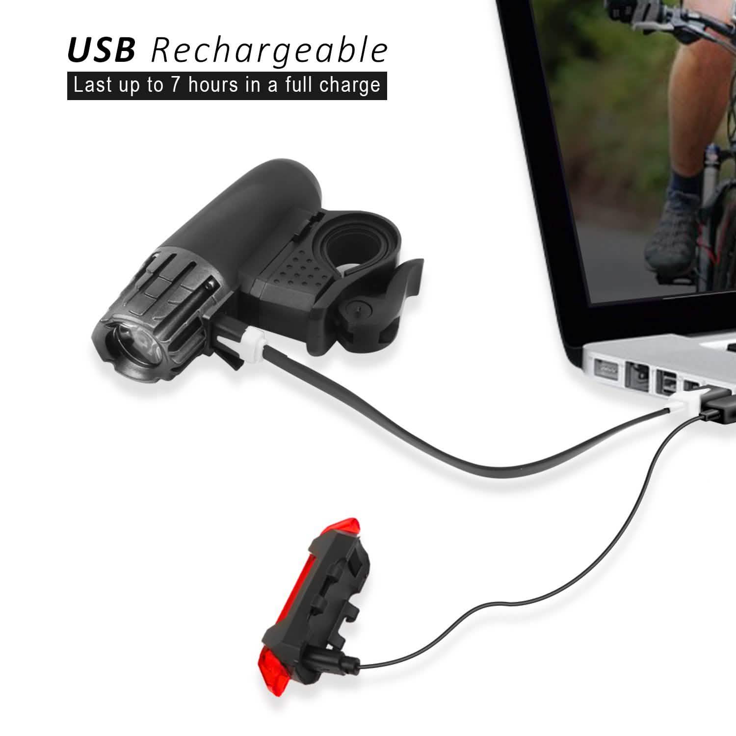 iMounTEK Bike Front Flashlight IPX4 Water-Resistant with Tail Warning/Safety LED Lamp Outdoor Recreation - Tophatter Daily Deals