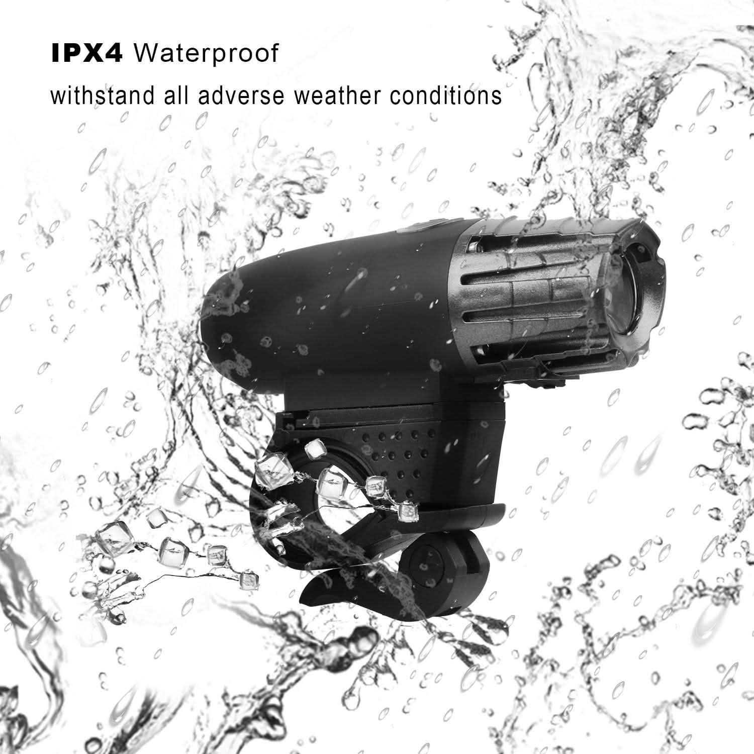 iMounTEK Bike Front Flashlight IPX4 Water-Resistant with Tail Warning/Safety LED Lamp Outdoor Recreation - Tophatter Daily Deals